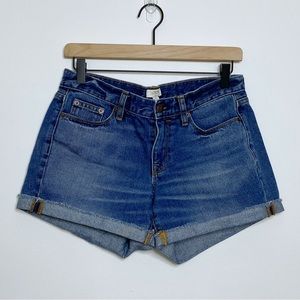 J. Crew Medium Wash Cuffed Denim Jean Shorts - Size 26